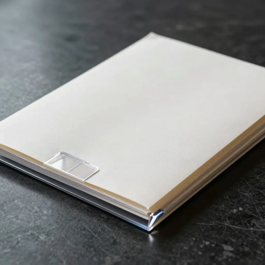 Half geopende btw- en douanecheck met beschermmap en verzegelde sleeves in koel dramatisch licht.